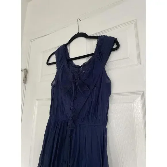 Free People - Navy Country Charm Maxi Bodysuit - Size M - Picture 3 of 9